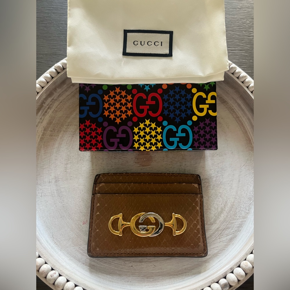 Gucci Snakeskin Zumi Card Holder Snakeskin Card Holder